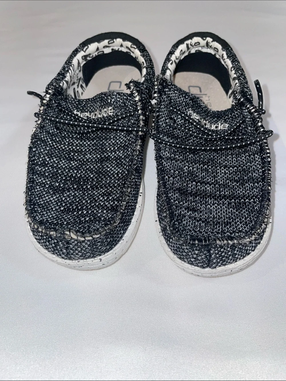 HeyDude Wally Toddler. Black and White  Size 9